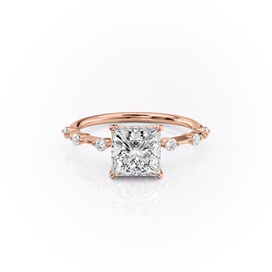 2.08 CT Princess Solitaire Dainty Style Moissanite Engagement Ring