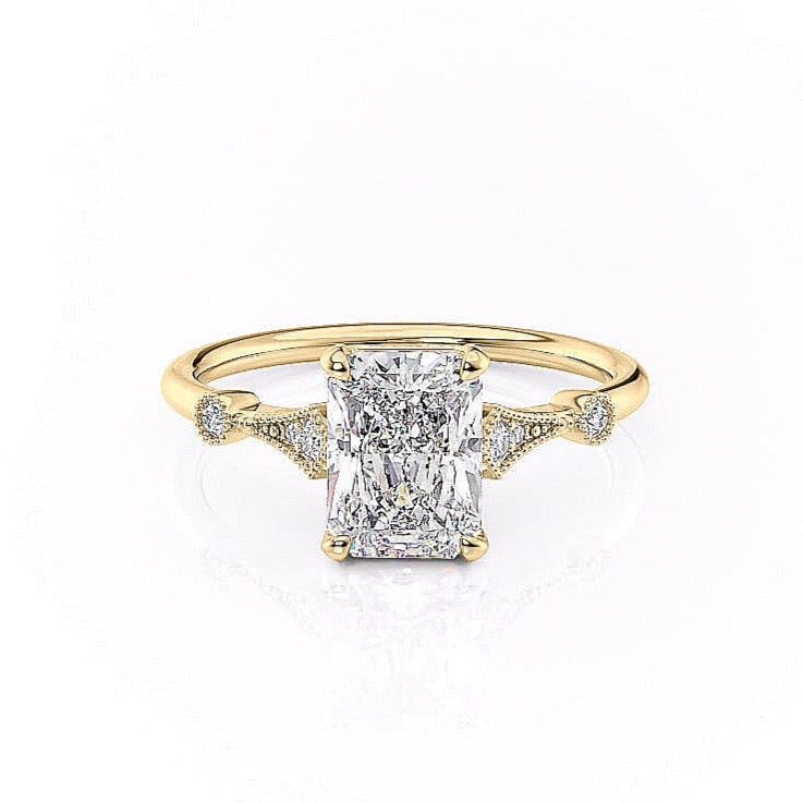 1.04 CT Radiant Cut Solitaire Moissanite Engagement Ring