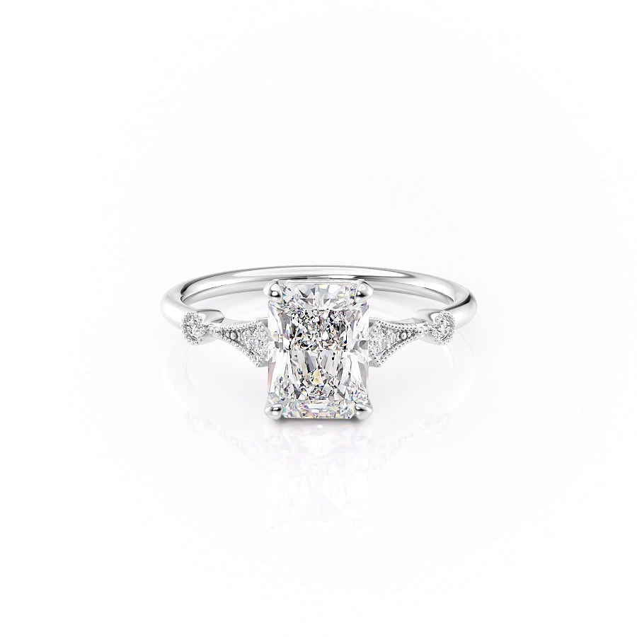 1.04 CT Radiant Cut Solitaire Moissanite Engagement Ring