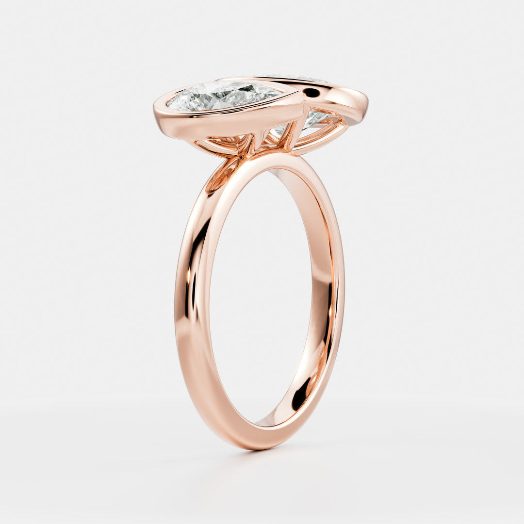 3 CT Pear & Oval: Bezel Toi Et Moi Lab Grown Diamond