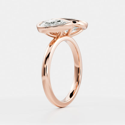 3 CT Pear & Oval: Bezel Toi Et Moi Lab Grown Diamond