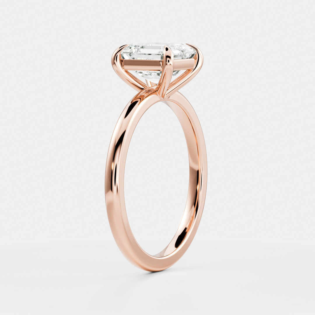 Asscher: Solitaire Lab Grown Diaond Engagement Ring