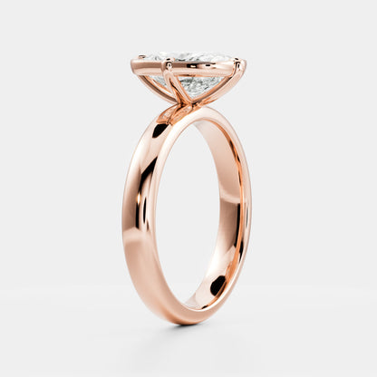 2.5 CT Elongated Cushion: Pronged Bezel Lab Grown Diamond Engagement Ring