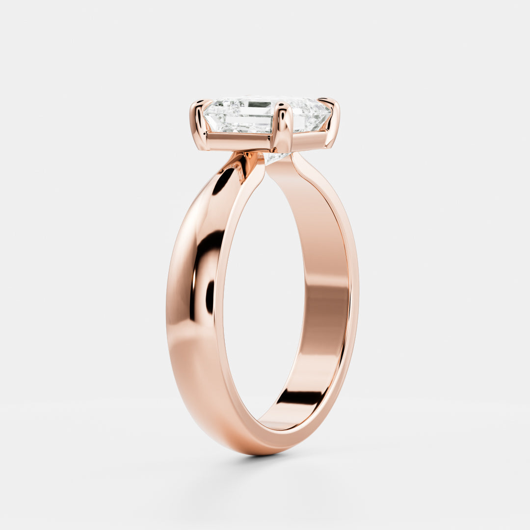 1 CT Asscher: Solitaire Lab Grown Diamond Engagement Ring