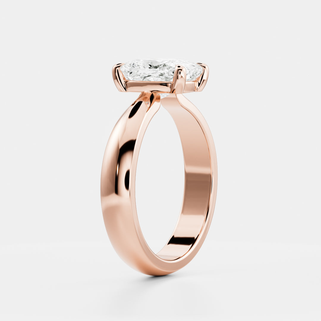 1.5 CT Elongated Cushion: Chunky Solitaire Lab Grown Diamond Engagement Ring