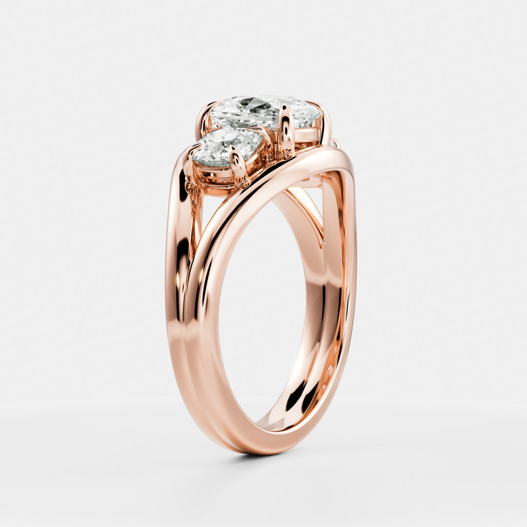 2.5 CT Elongated Cushion Split Shank Lab Grown Diamond Engagement Ring