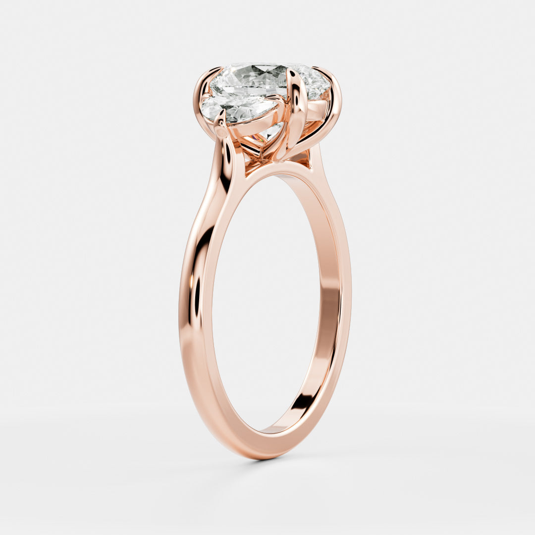 2.5 CT Oval: Three Stone Lab Grown Diamond
