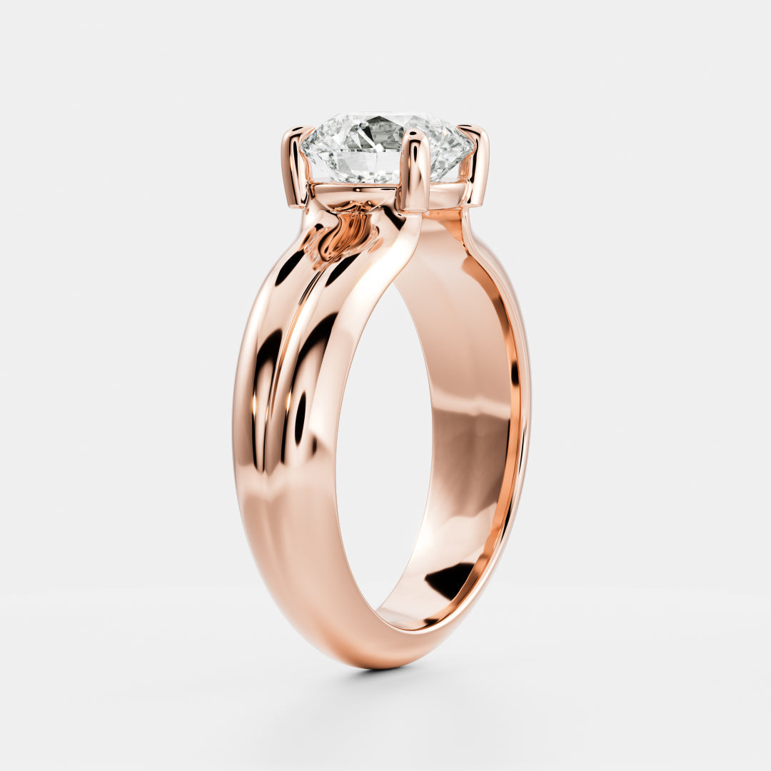Round: Double Band Solitaire Lab Grown Diamond