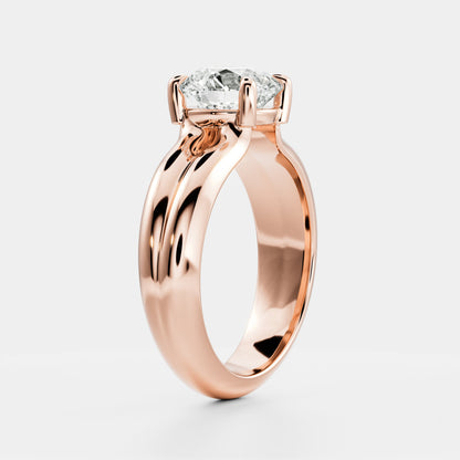 Round: Double Band Solitaire Lab Grown Diamond