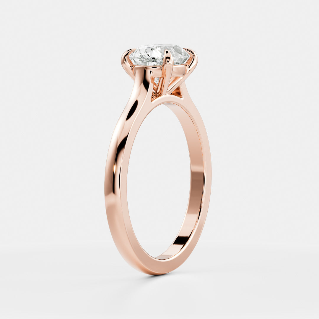 East-West Oval: Cathedral Solitaire Lab Grown Diamond