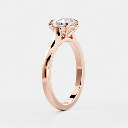 East-West Oval: Cathedral Solitaire Lab Grown Diamond