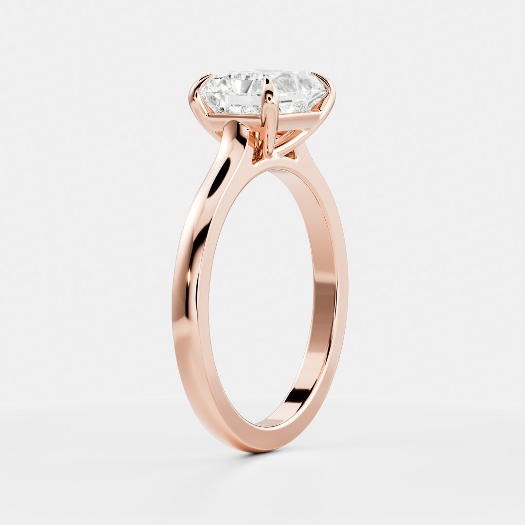East-West Radiant: Cathedral Solitaire Lab Grown Diamond