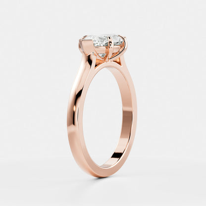 East-West Marquise: Cathedral Solitaire Lab Grown Diamond