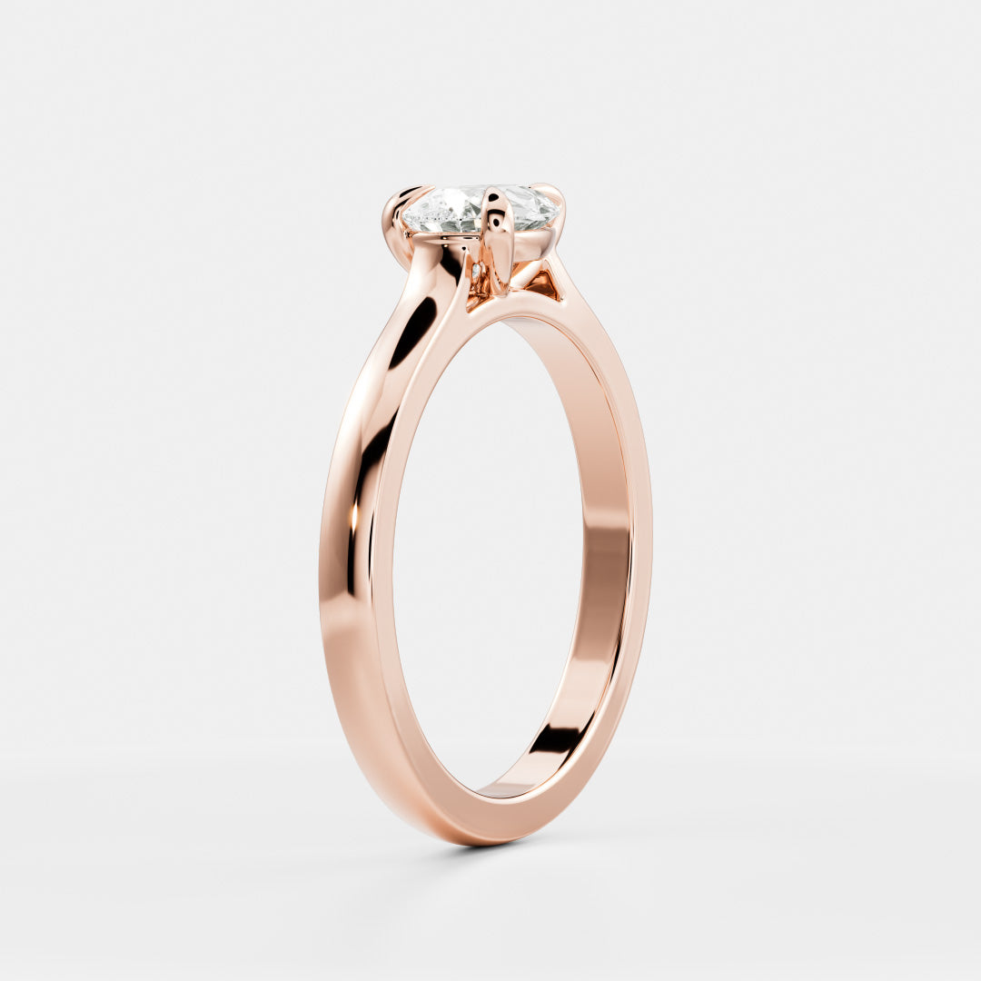 East-West Pear: Cathedral Solitaire Lab Grown Diamond