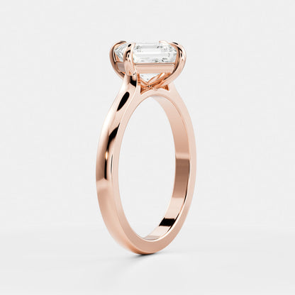 2 CT East-West Asscher: Cathedral Solitaire Lab Grown Diamond Engagement Ring