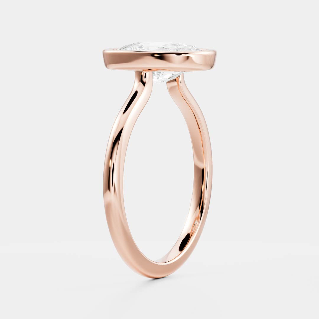 1.5 CT Elongated Cushion: Bezel Lab Grown Diamond Engagement Ring