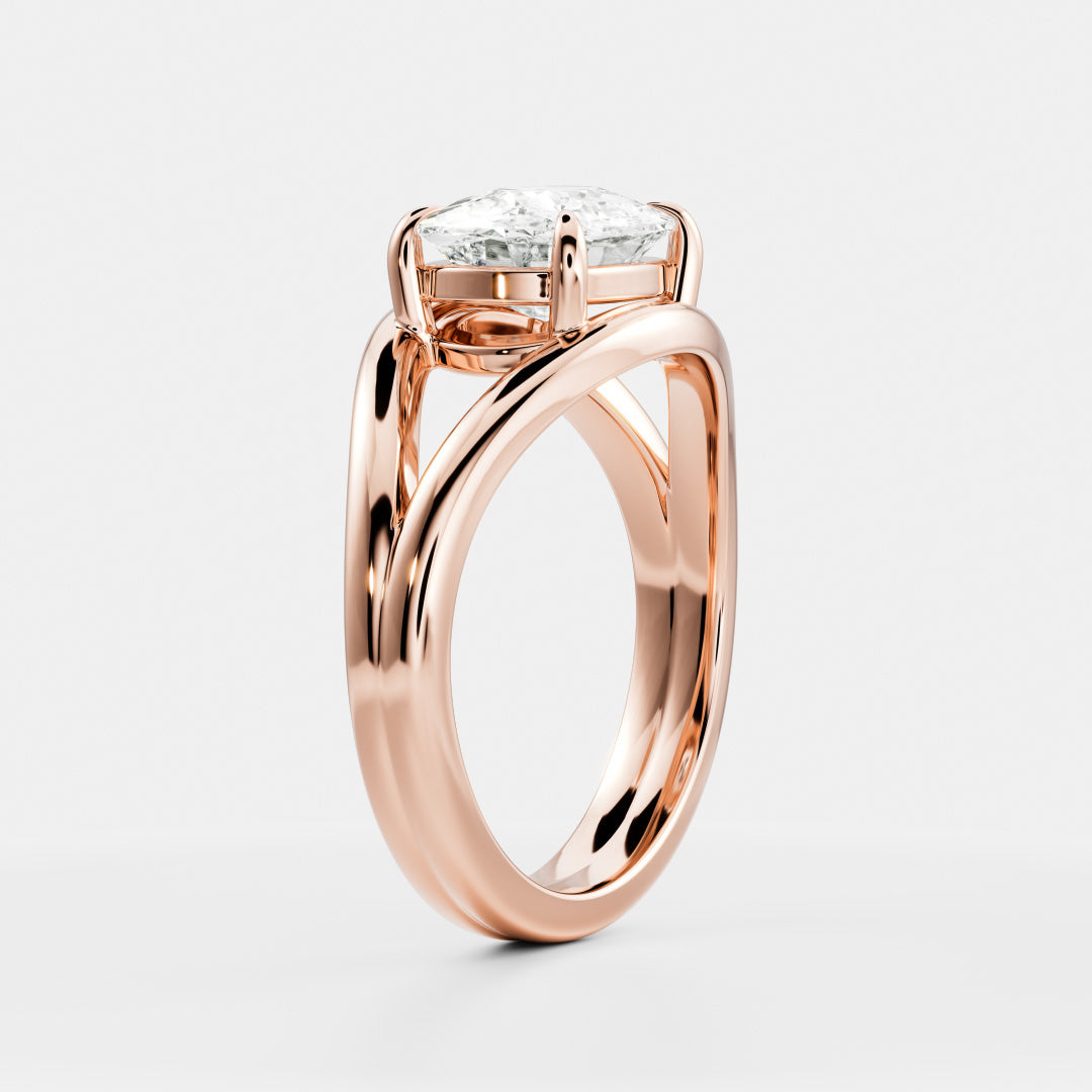 East-West Elongated Cushion: Split Shank Lab Grown Diamond