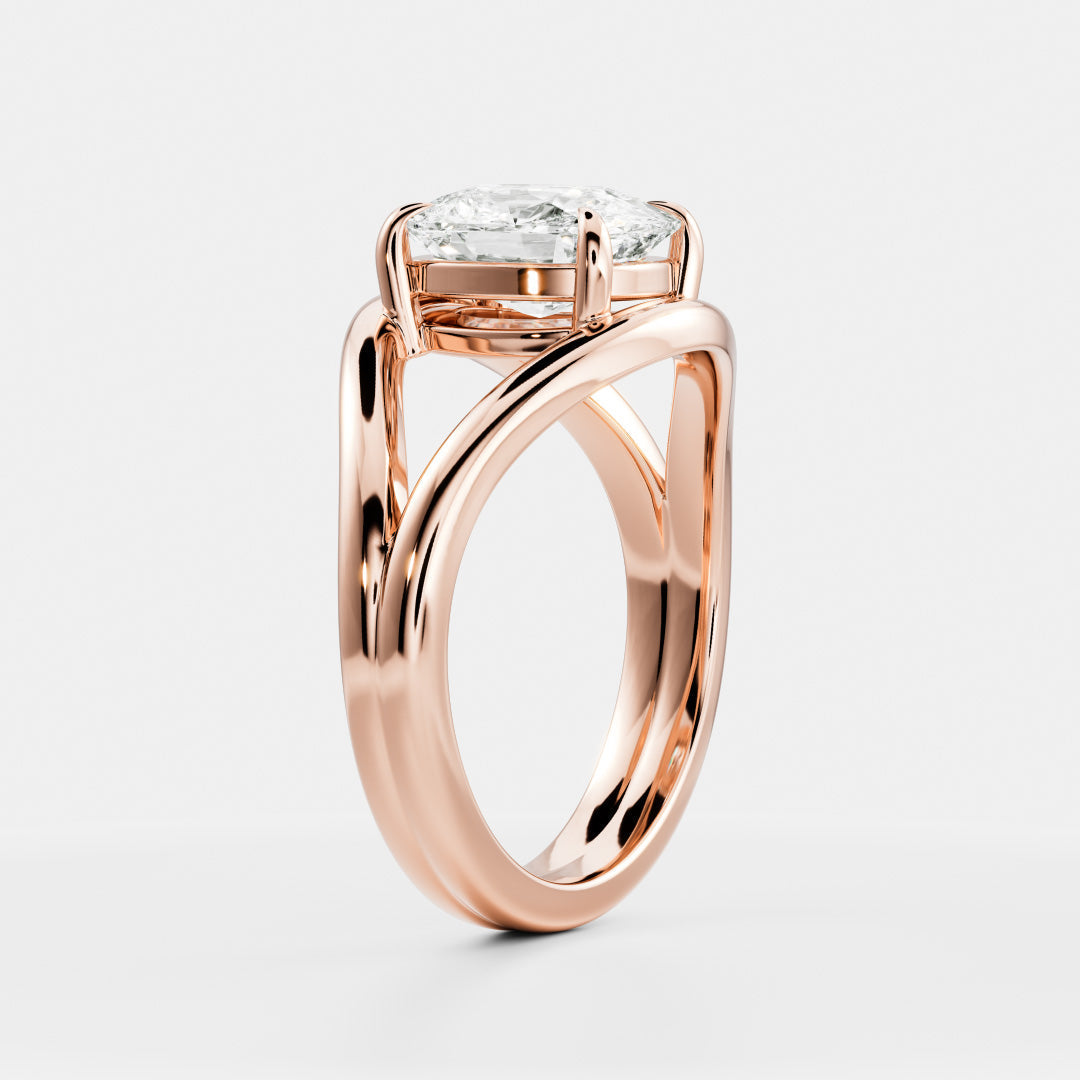 2 CT Elongated Cushion: Split Shank Lab Grown Diamond