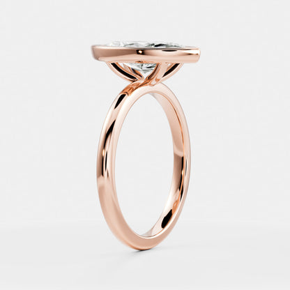 2 CT Marquise: Bezel Lab Grown Diamond Engagement Ring
