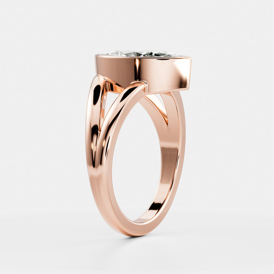 Marquise: Bezel Split Band Lab Grown Diamond