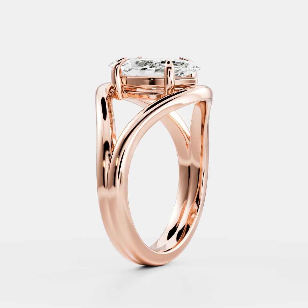 2 CT Radiant: Split Shank Lab Grown Diamond