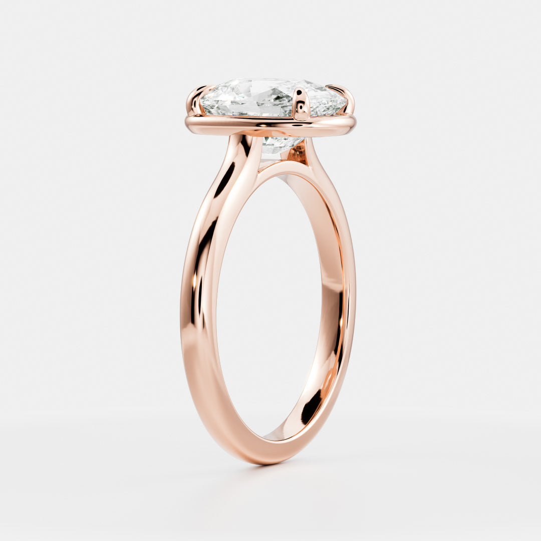 2.5 CT Elongated Cushion: Pronged Bezel Lab Grown Diamond