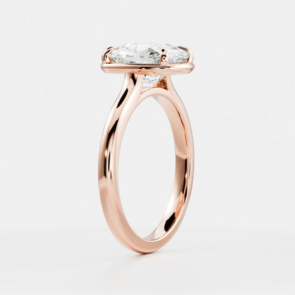 2.5 CT Elongated Cushion: Pronged Bezel Lab Grown Diamond