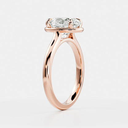 Oval: Pronged Bezel Lab Grown Diamond