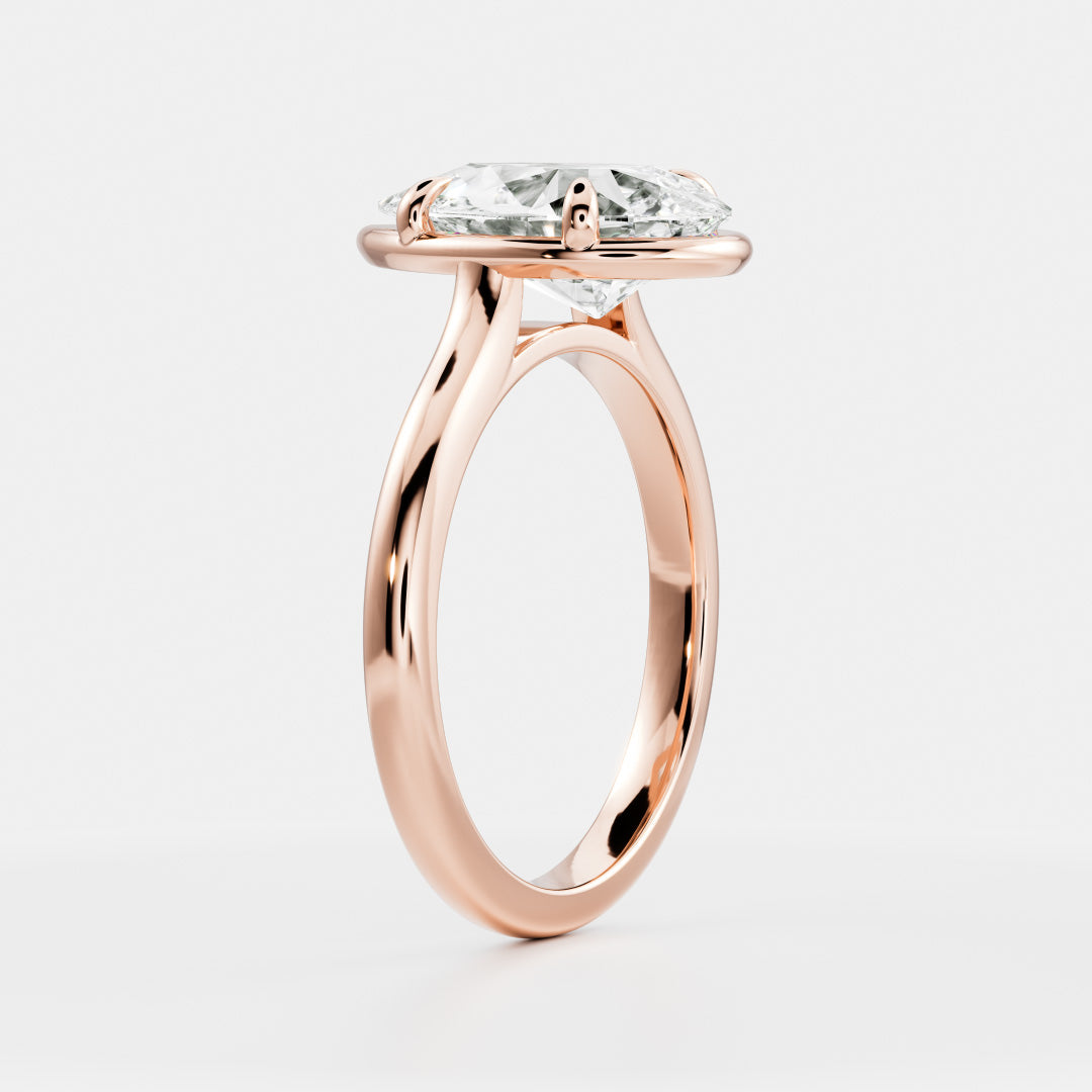 2.5 CT Pear: Pronged Bezel Lab Grown Diamond Engagement Ring