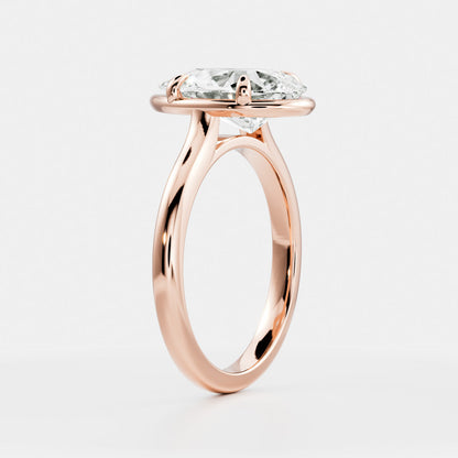 2.5 CT Pear: Pronged Bezel Lab Grown Diamond Engagement Ring