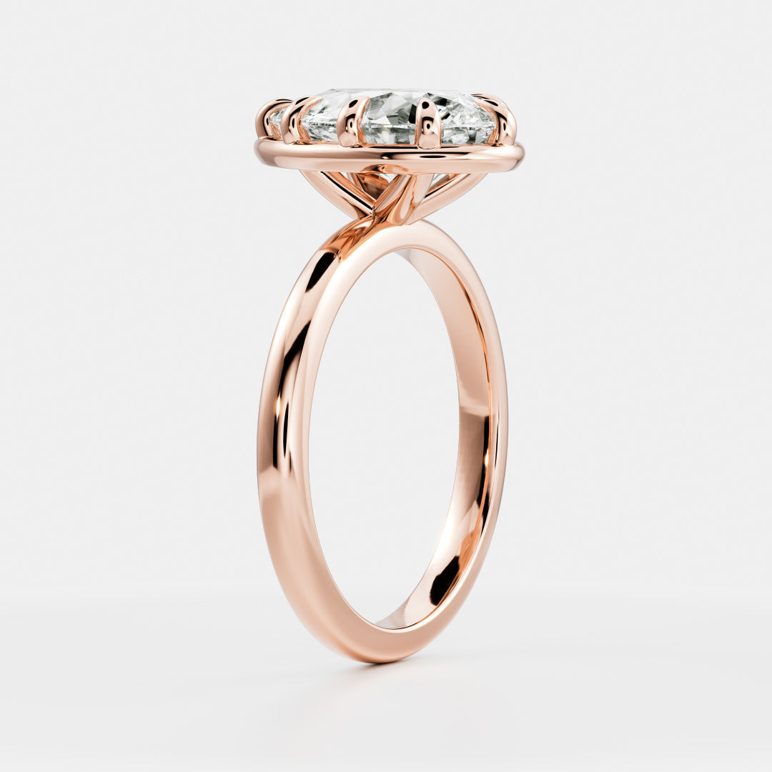 2 CT Pear: Pronged Bezel Lab Grown Diamond Engagement Ring