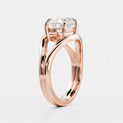 2 CT East-West Oval: Split Shank Lab Grown Diamond