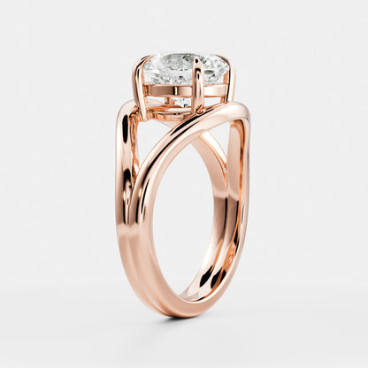 2 CT Oval: Split Shank Lab Grown Diamond Engagement Ring