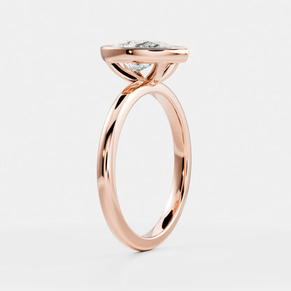 2 CT Pear: Bezel Lab Grown Diamond Engagement Ring