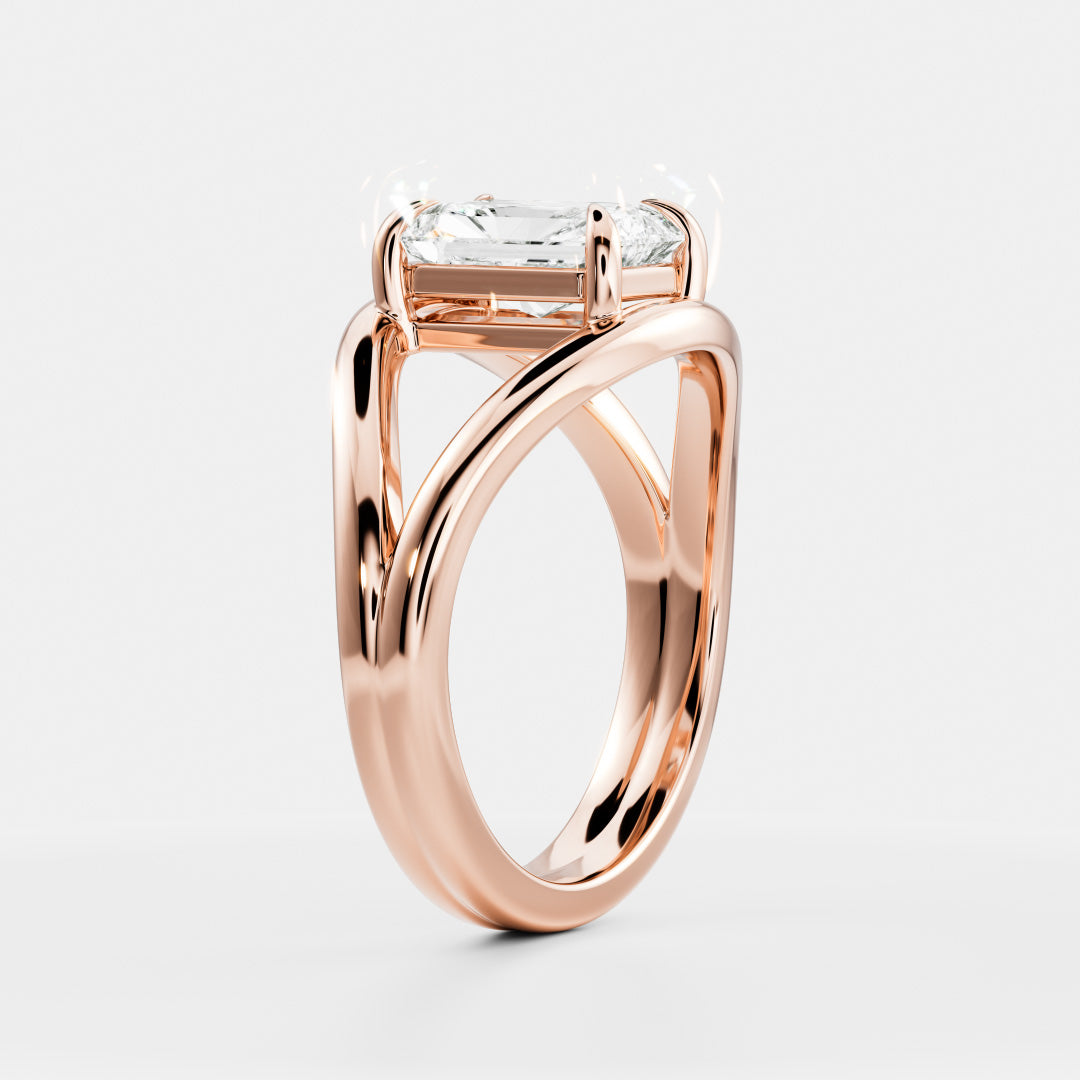 2 CT Radiant: Split Shank Lab Grown Diamond