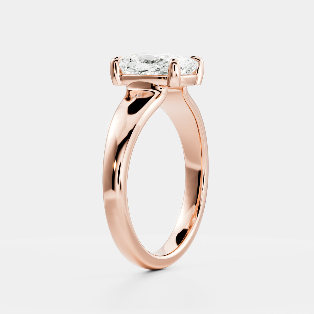 Elongated Cushion: Taper Solitaire Lab Grown Diamond