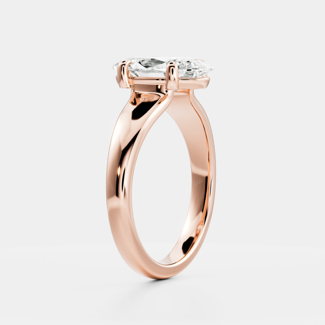 2.5 CT Moval: Chunky Solitaire Lab Grown Diamond Engagement Ring
