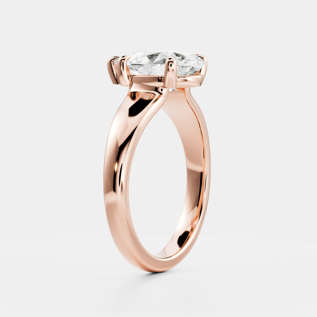 1.5 CT Pear: Chunky Solitaire Lab Grown Diamond Engagement Ring
