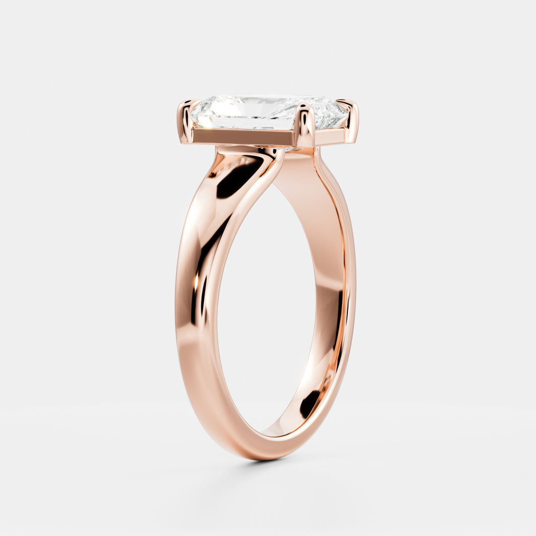 1.5 CT Radiant: Chunky Solitaire Lab Grown Diamond Engagement Ring