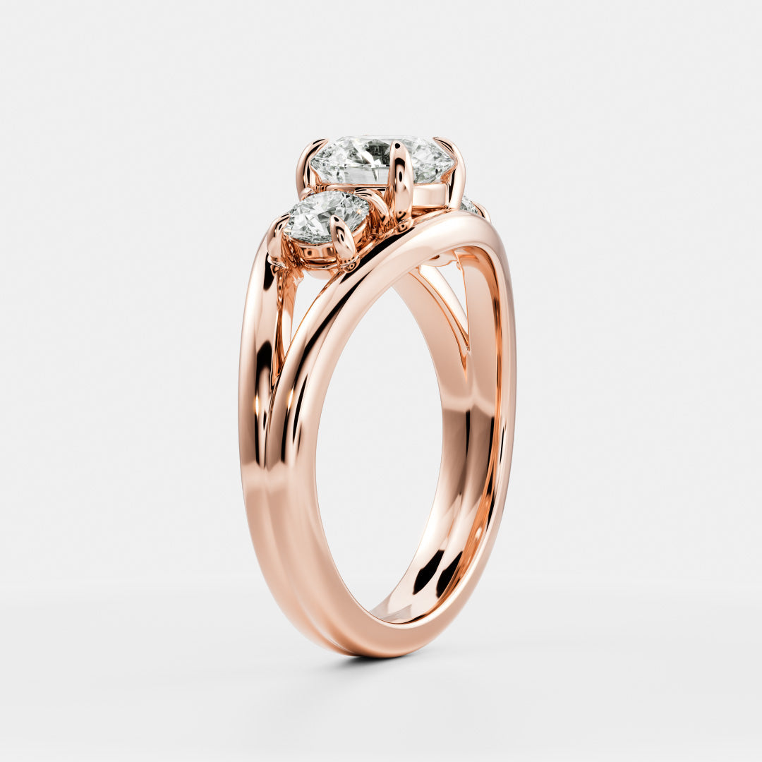 2.0 CT Round Split Shank Lab Grown Diamond Engagement Ring