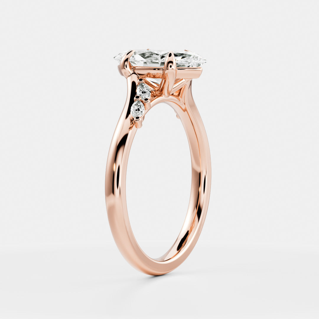 Marquise: Pave Lab Grown Diamond Engagement Ring