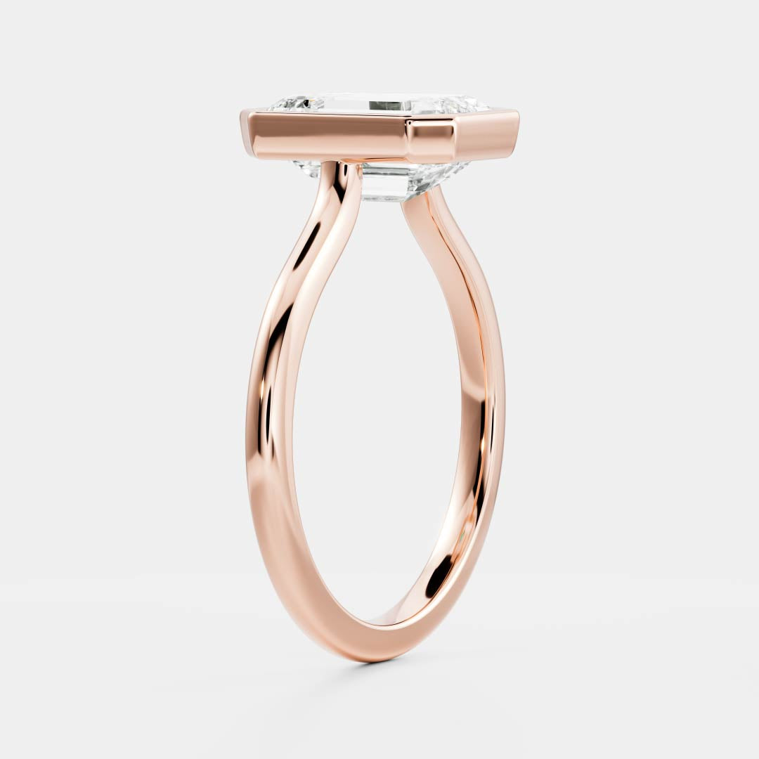 2 CT Radiant: Pronged Bezel Lab Grown Diamond Engagement Ring