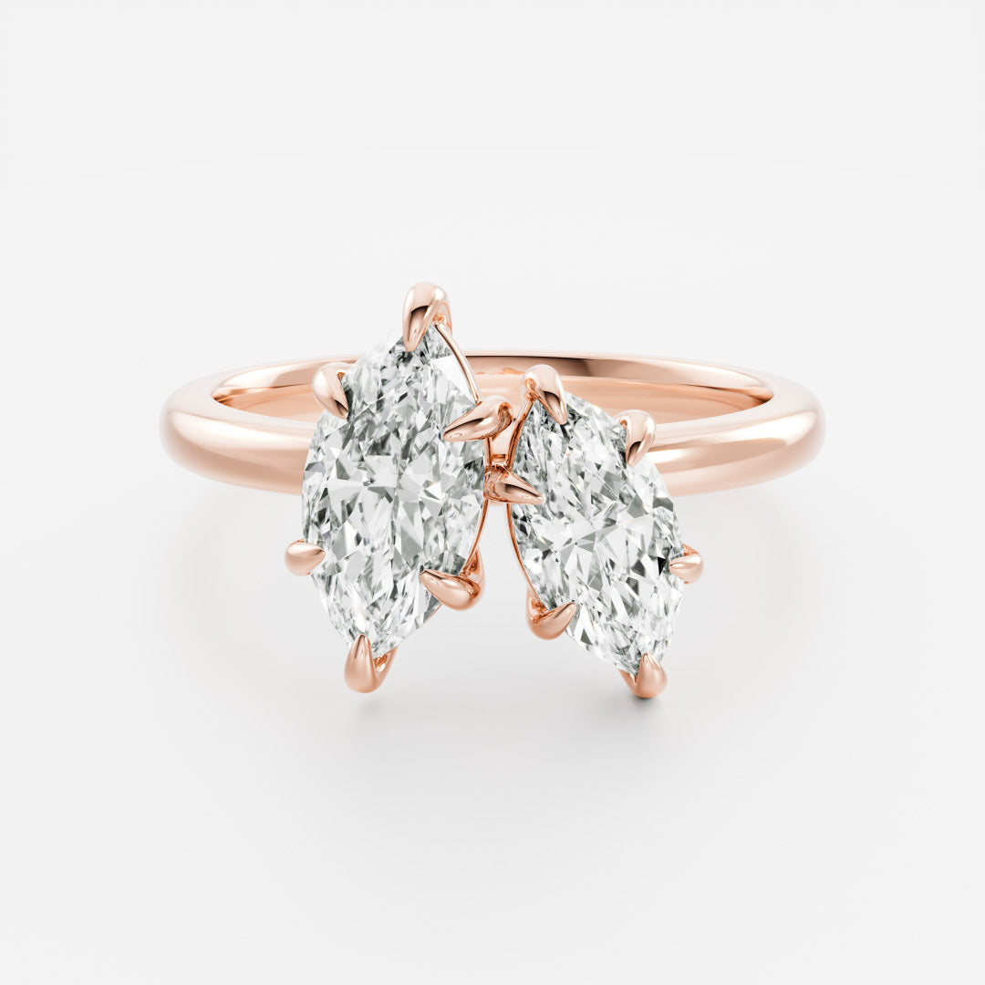 2 CT Marquise: Toi Et Moi Lab Grown Diamond Engagement Ring