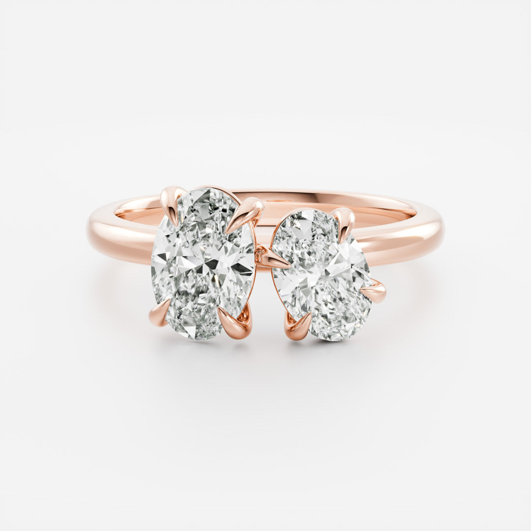 2 CT Oval: Toi Et Moi Lab Grown Diamond Engagement Ring