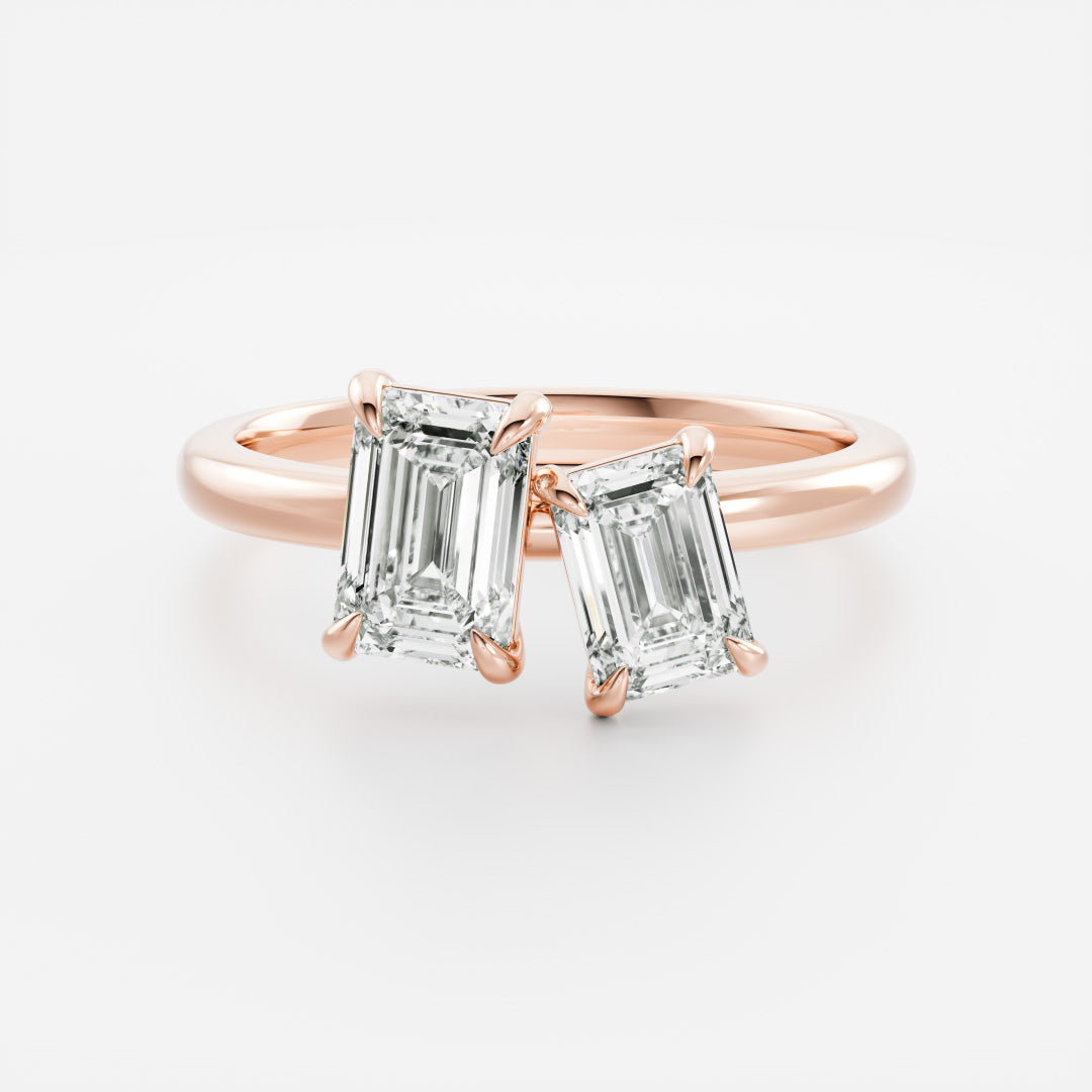 2 CT Emerald: Toi Et Moi Lab Grown Diamond