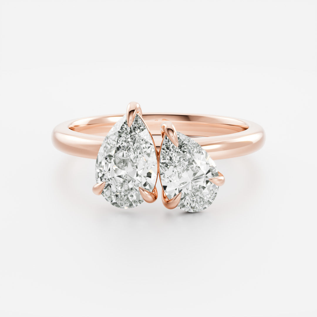 2 CT Pear: Toi Et Moi Lab Grown Diamond