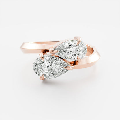 3 CT Pear: Twisted Knife Edge Toi Et Moi Lab Grown Diamond
