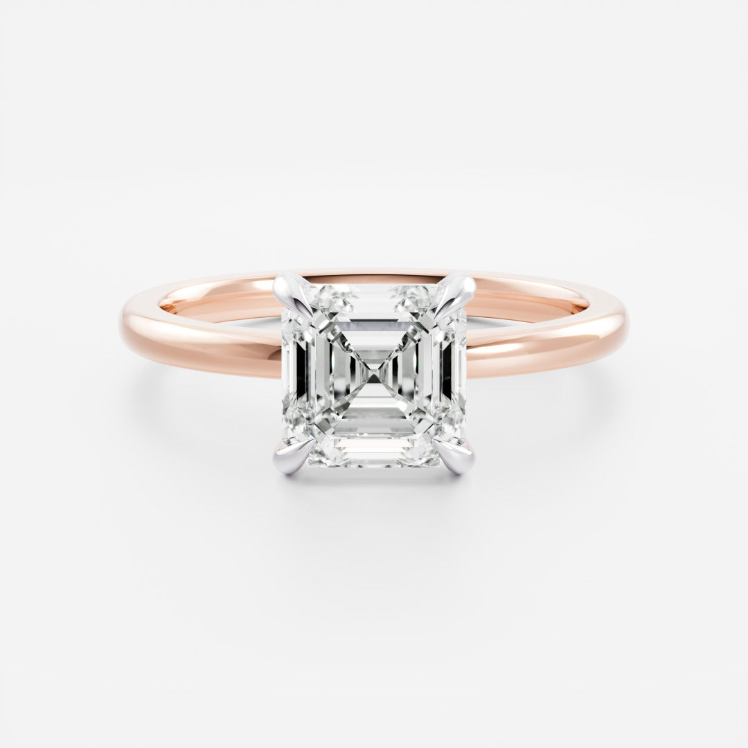 Asscher: Solitaire Lab Grown Diaond Engagement Ring