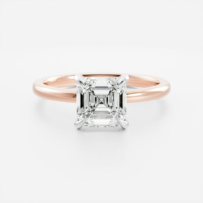 Asscher: Solitaire Lab Grown Diaond Engagement Ring