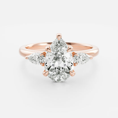 Pear: Three Stone Lab Grown Diamond